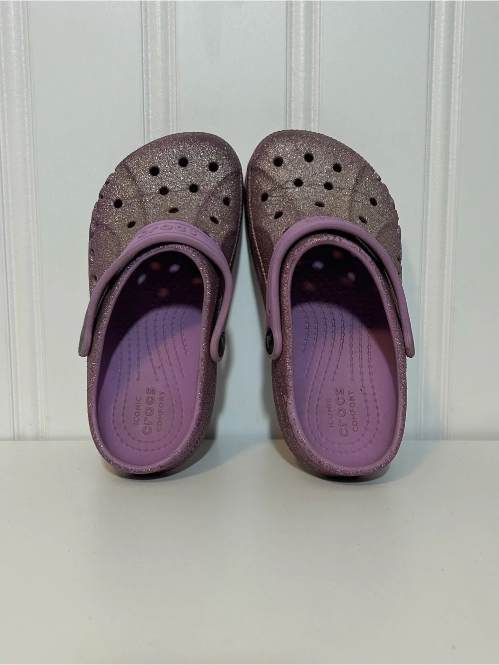 CROCS Kids' Glitter Clog in Lavender Purple